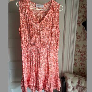 Walker&Wade Orange and White Summer Dress, Size M
